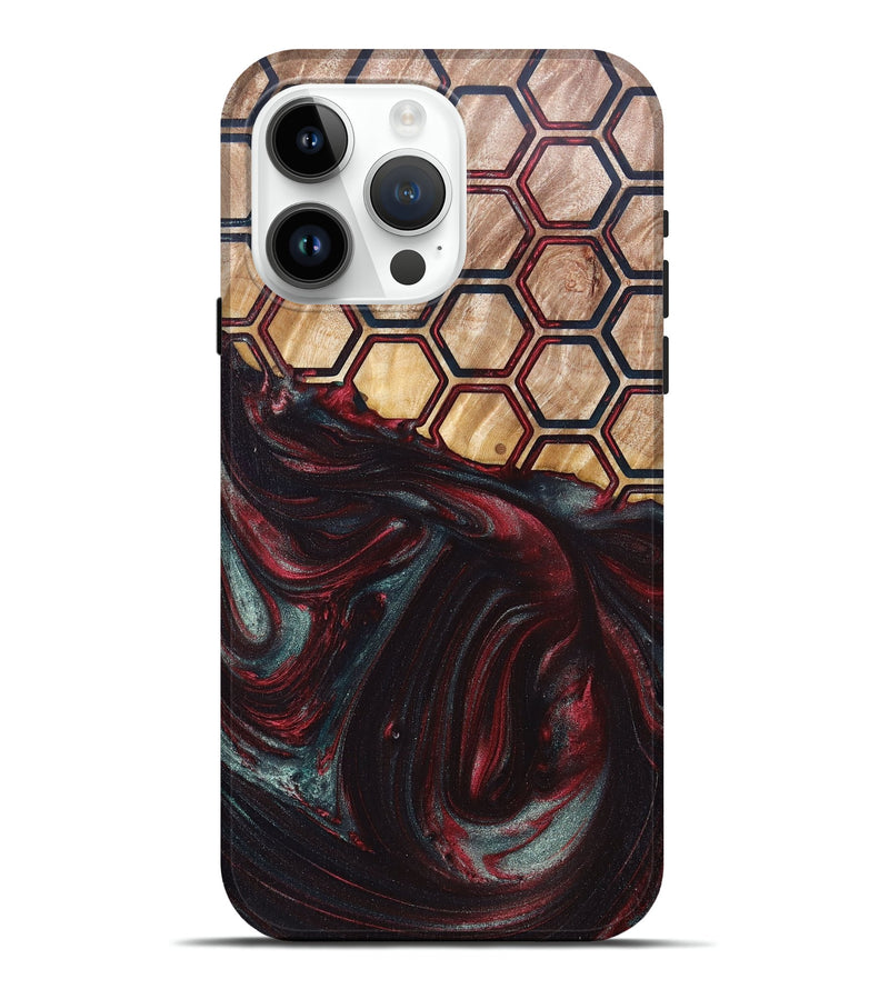 iPhone 15 Pro Max Wood+Resin Live Edge Phone Case - Damian (Pattern, 672311)