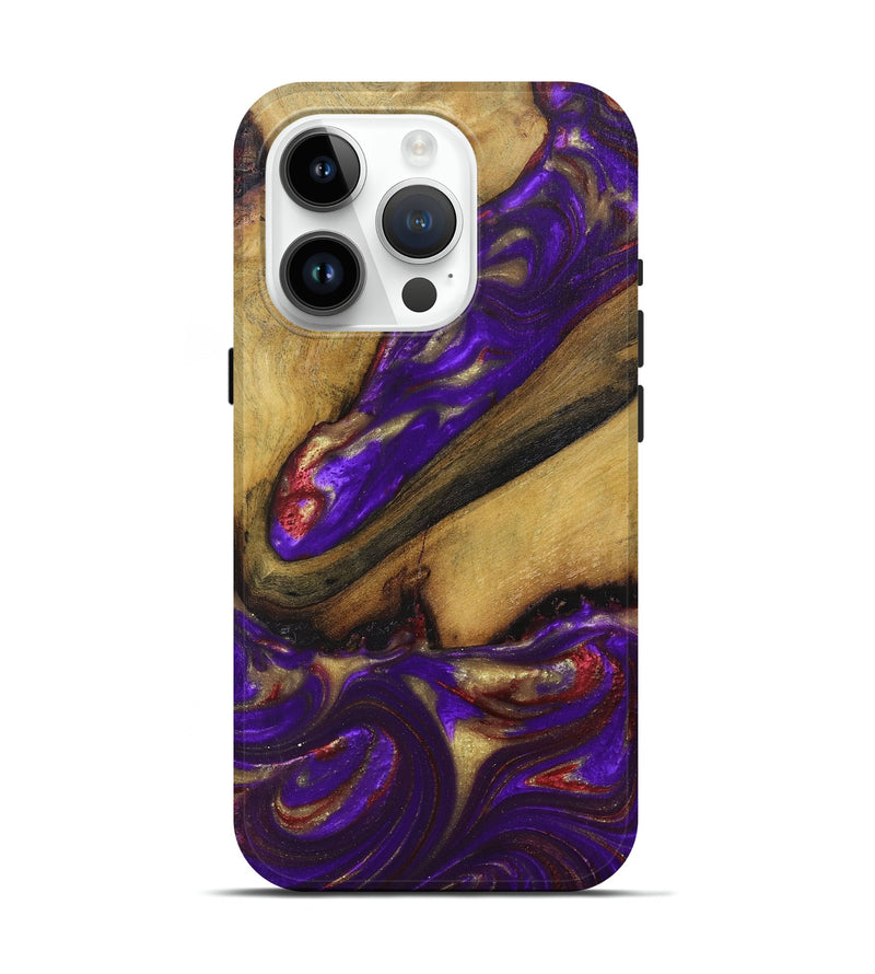 iPhone 15 Pro Wood+Resin Live Edge Phone Case - Katina (Purple, 672320)