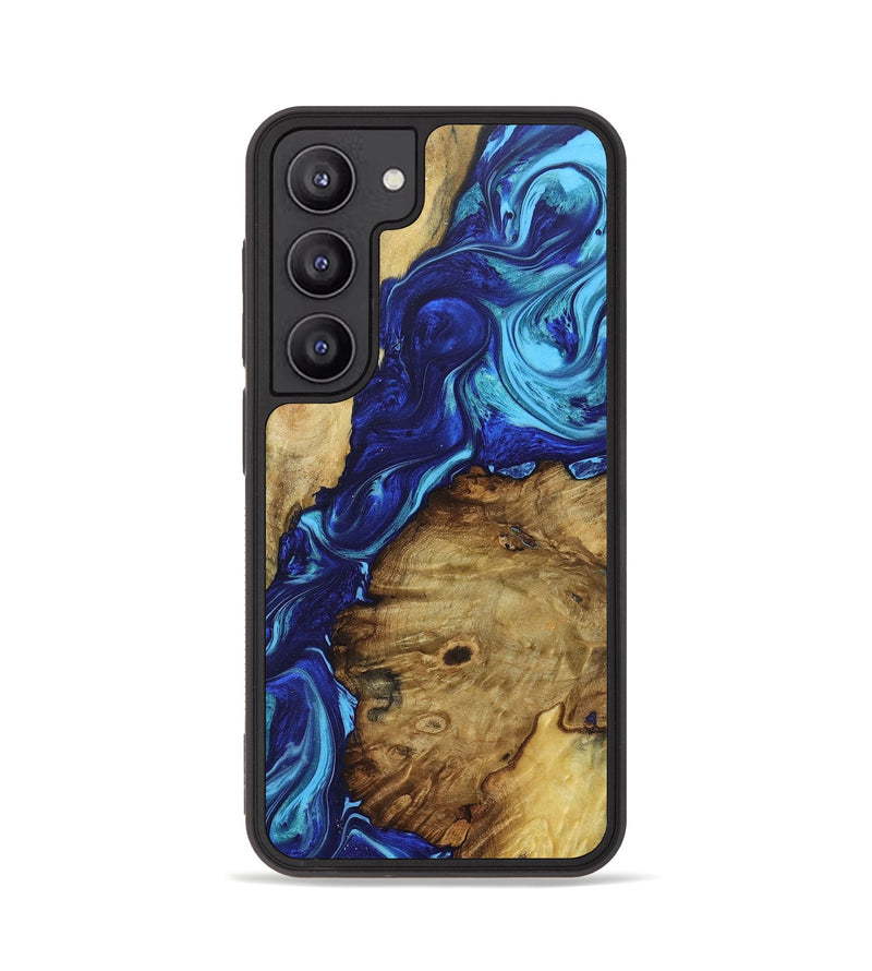 Galaxy S23 Wood+Resin Phone Case - Inez (Blue, 672560)