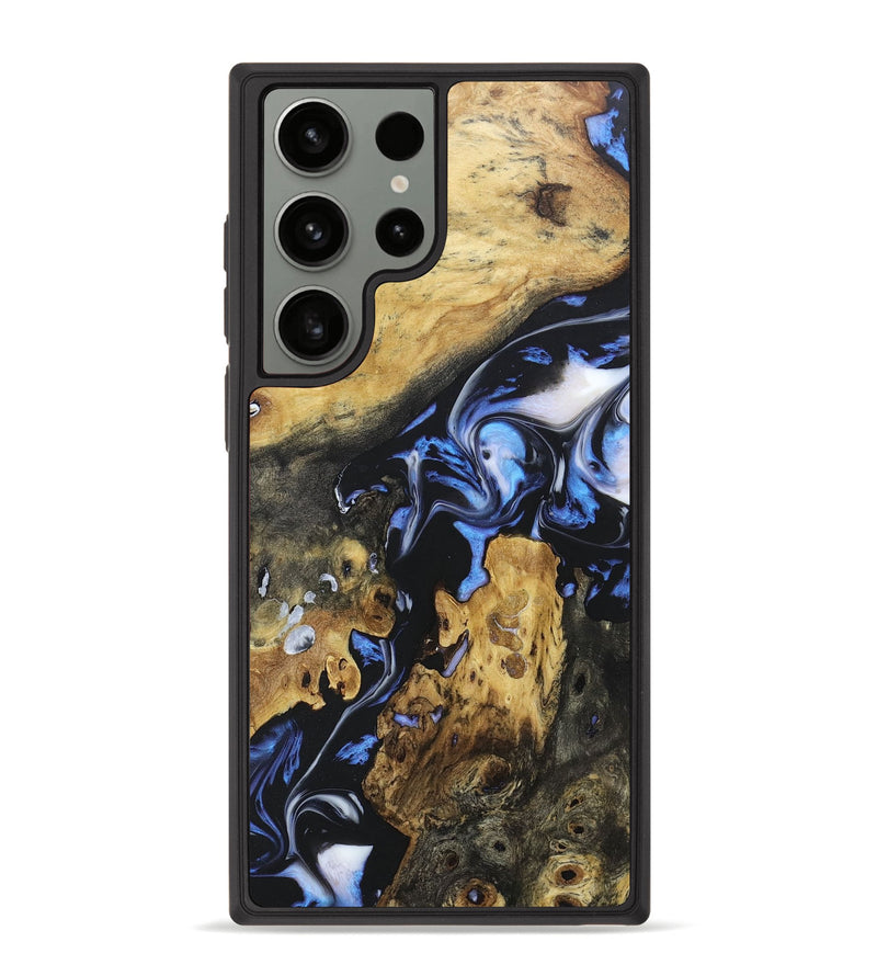 Galaxy S23 Ultra Wood+Resin Phone Case - Alvin (Black & White, 672568)