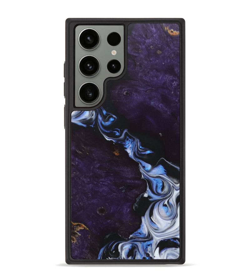 Galaxy S23 Ultra Wood+Resin Phone Case - Hillary (Black & White, 672571)