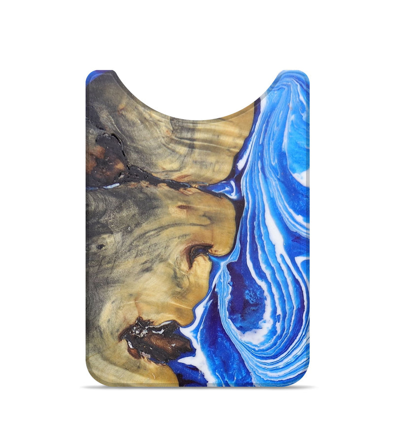 Live Edge Wood+Resin Wallet - Josephine (Blue, 672624)