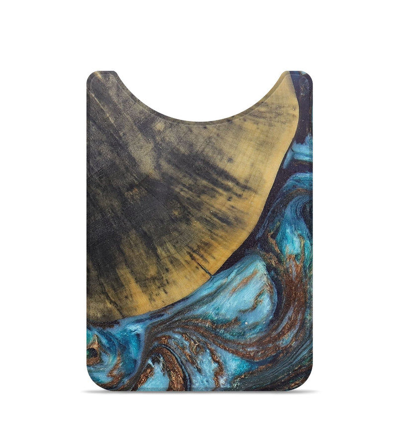 Live Edge Wood+Resin Wallet - Blanche (Teal & Gold, 672637)