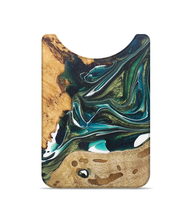 Live Edge Wood+Resin Wallet - Evelyn (Green, 672644)