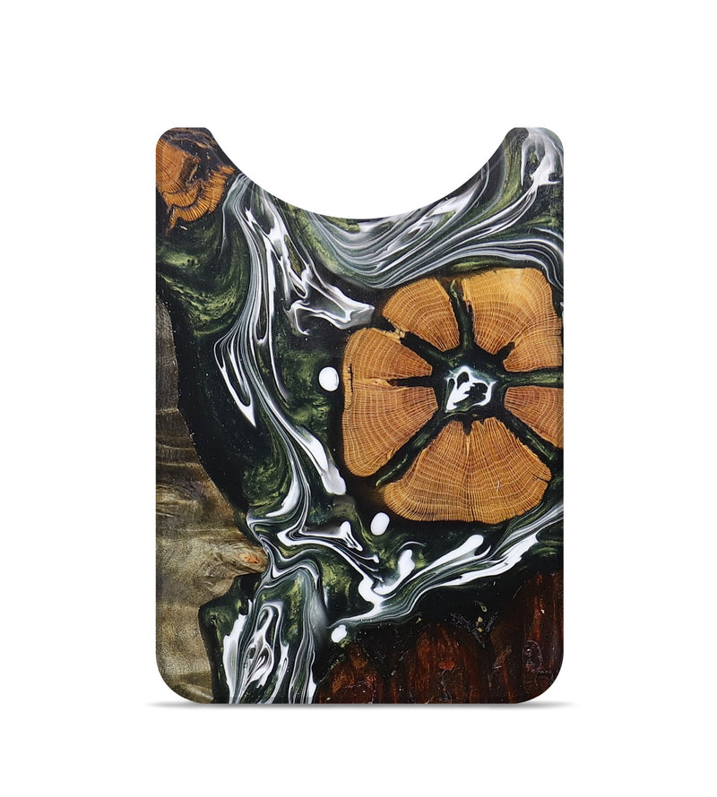 Live Edge Wood+Resin Wallet - Faye (Black & White, 672655)