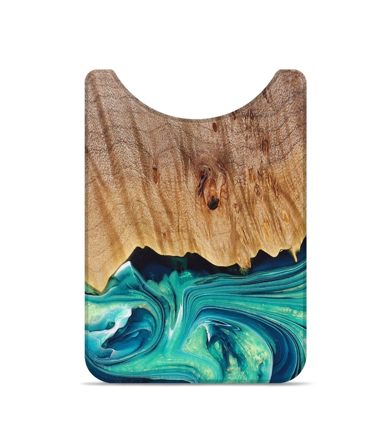 Live Edge Wood+Resin Wallet - Angie (Green, 672687)