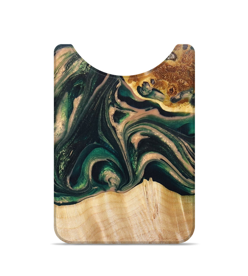 Live Edge Wood+Resin Wallet - Angelique (Green, 672695)