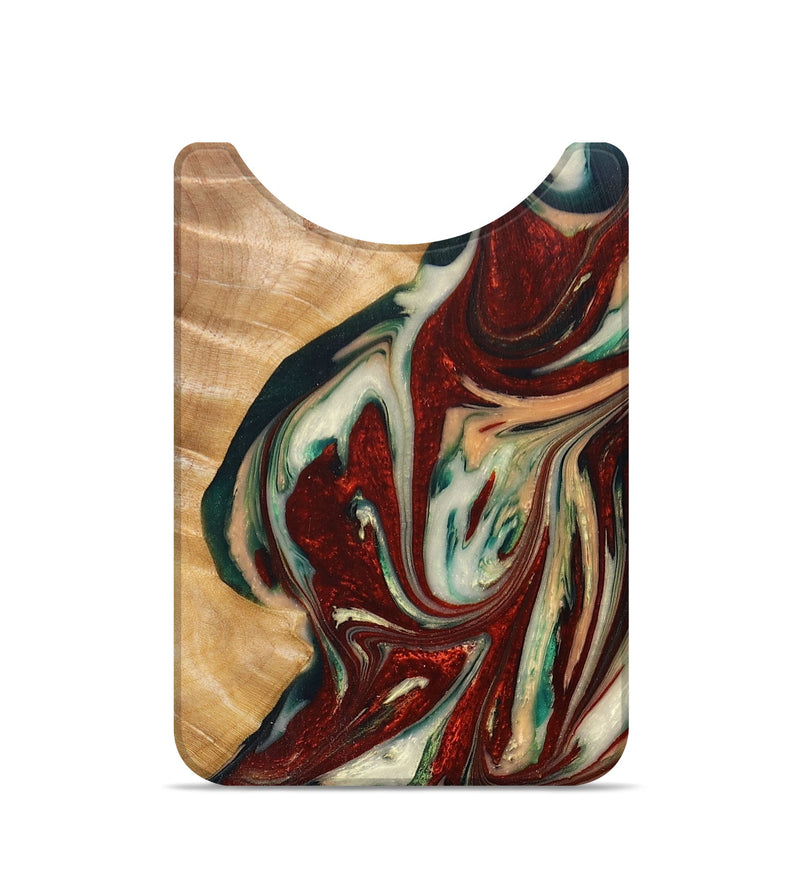 Live Edge Wood+Resin Wallet - Steve (Red, 672698)