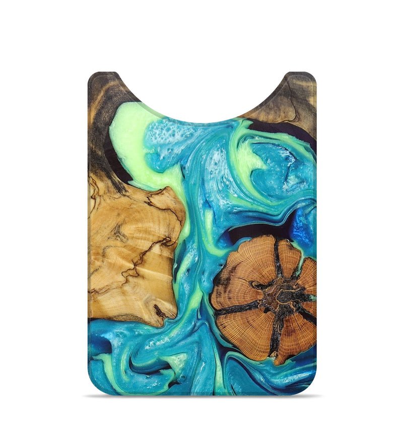 Live Edge Wood+Resin Wallet - Luna (Green, 672700)