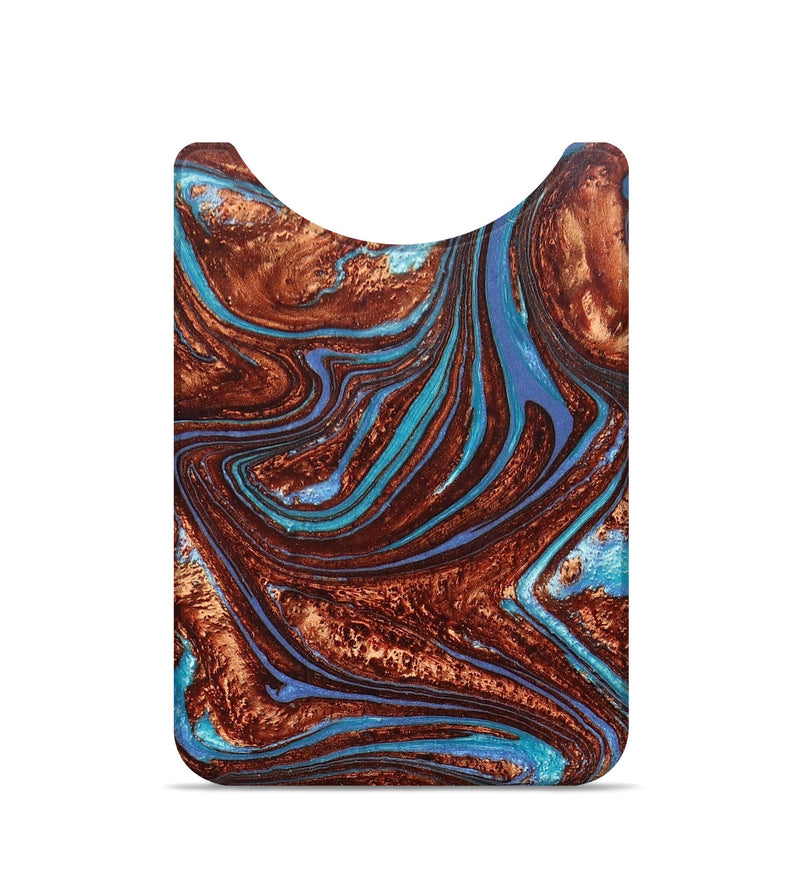 Live Edge Wood+Resin Wallet - Tamra (Teal & Gold, 672704)