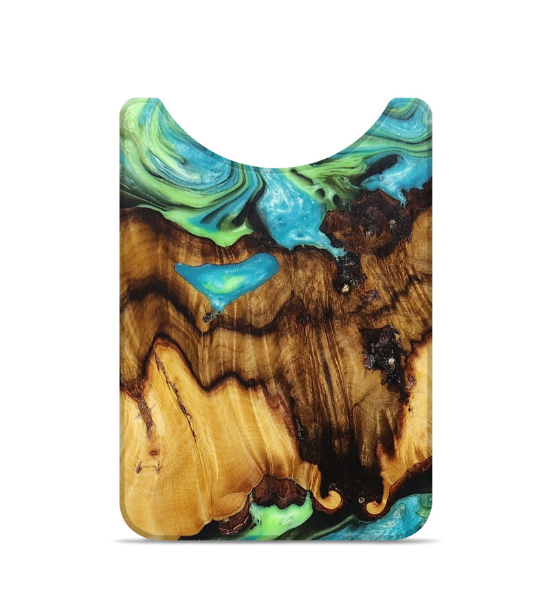 Live Edge Wood+Resin Wallet - Colin (Green, 672706)