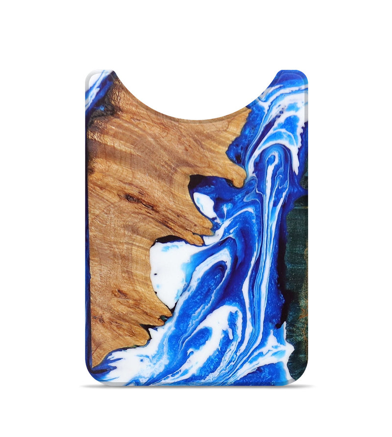 Live Edge Wood+Resin Wallet - Jenifer (Blue, 672712)
