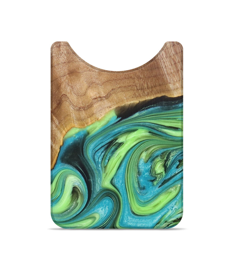 Live Edge Wood+Resin Wallet - Britney (Green, 672713)