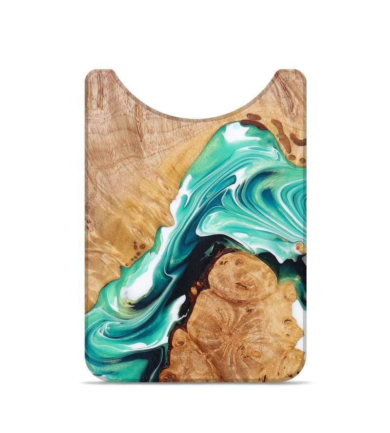 Live Edge Wood+Resin Wallet - Emily (Green, 672716)