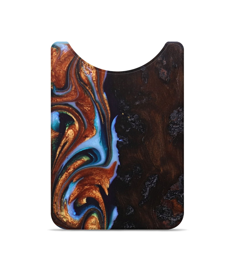 Live Edge Wood+Resin Wallet - Lawson (Teal & Gold, 672720)
