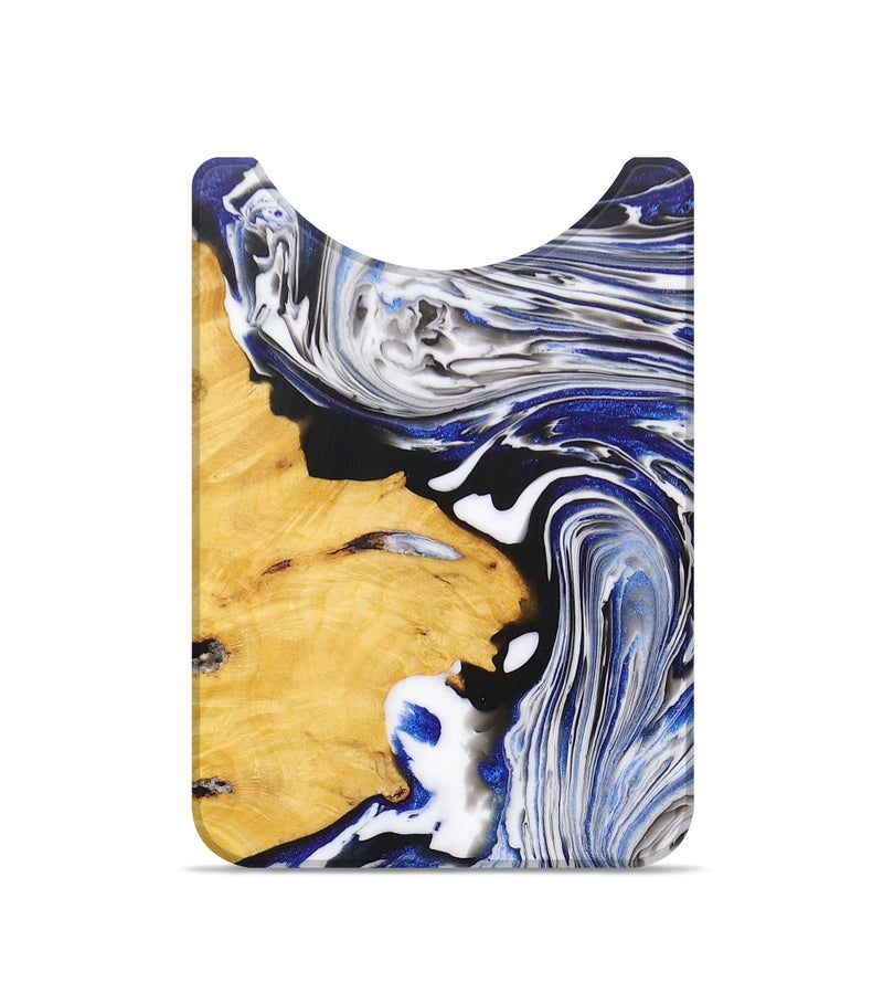 Live Edge Wood+Resin Wallet - Flora (Blue, 672724)