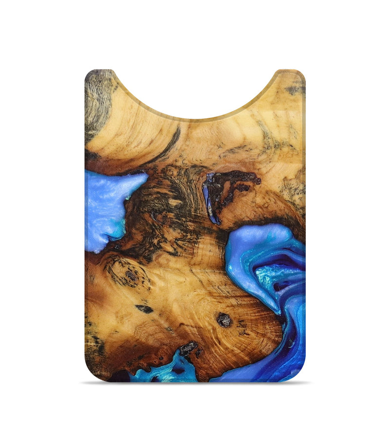 Live Edge Wood+Resin Wallet - Pamela (Blue, 672727)