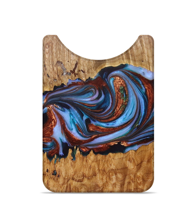 Live Edge Wood+Resin Wallet - Gary (Teal & Gold, 672730)
