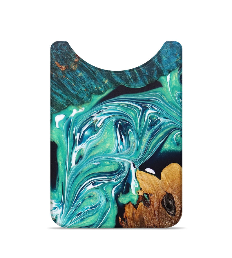Live Edge Wood+Resin Wallet - Desiree (Green, 672735)