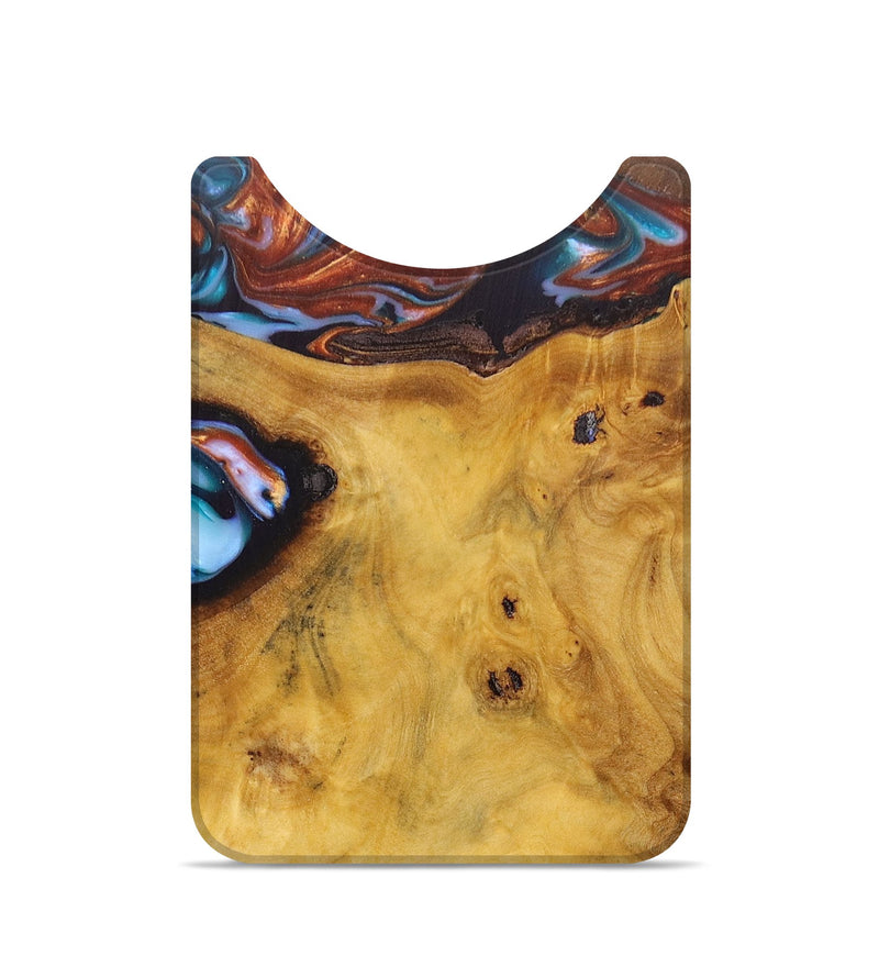 Live Edge Wood+Resin Wallet - Arya (Teal & Gold, 672737)