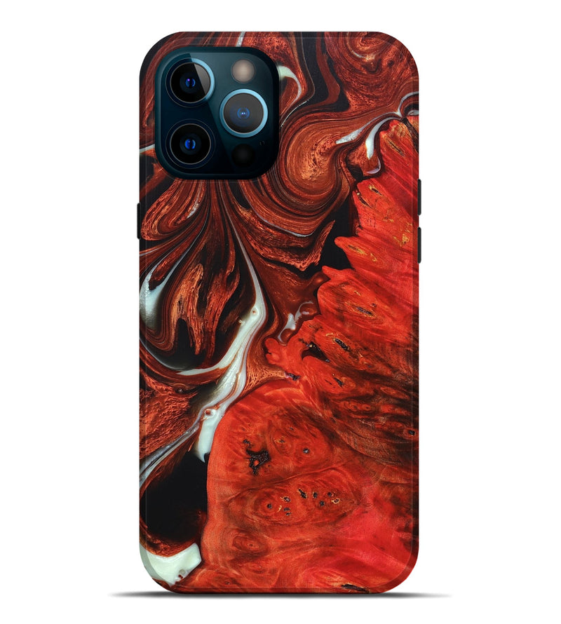 iPhone 12 Pro Max Wood+Resin Live Edge Phone Case - Rudolph (Red, 672749)
