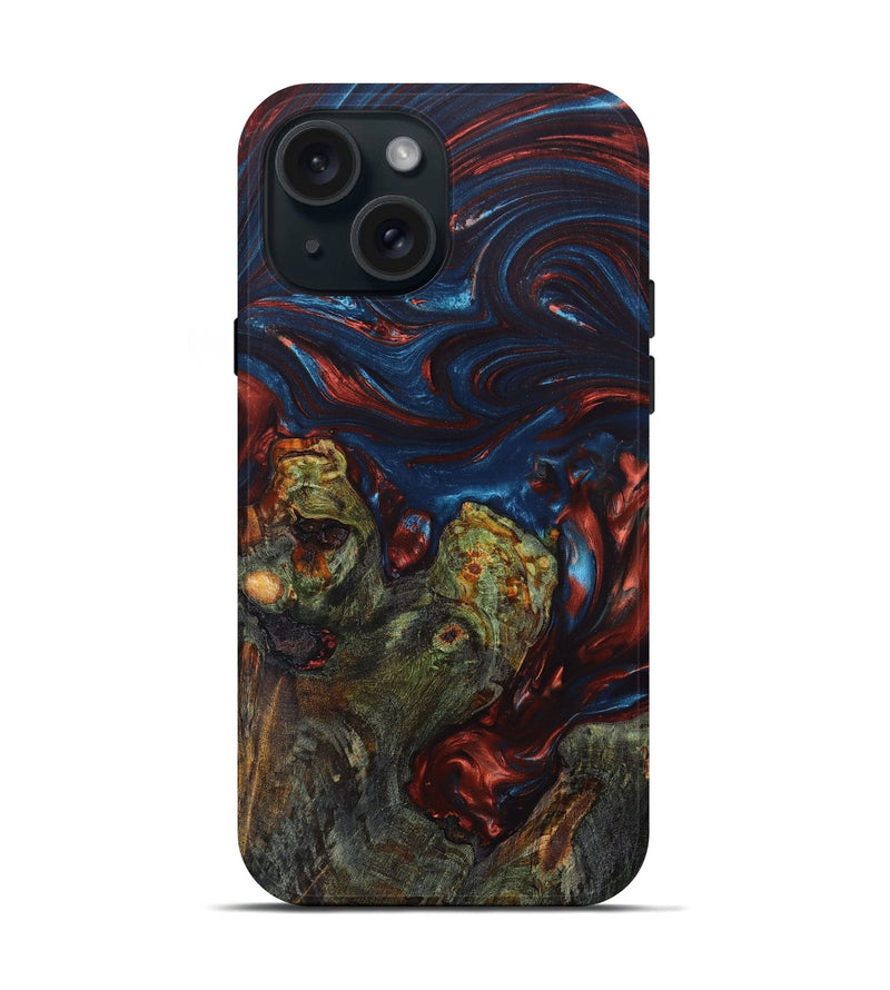 iPhone 15  Live Edge Phone Case - Catherine (Teal & Gold, 672758)