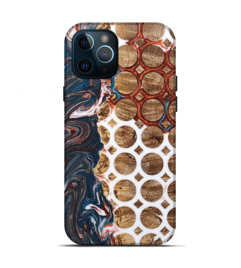 iPhone 12 Pro  Live Edge Phone Case - Charles (Teal & Gold, 672761)