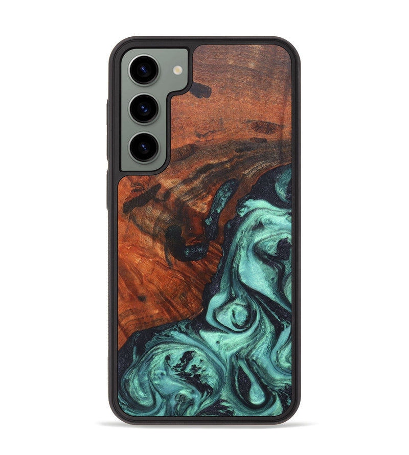 Galaxy S23 Plus Wood+Resin Phone Case - Rebekah (Green, 672880)