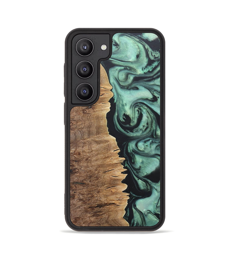 Galaxy S23 Wood+Resin Phone Case - Leticia (Green, 672902)
