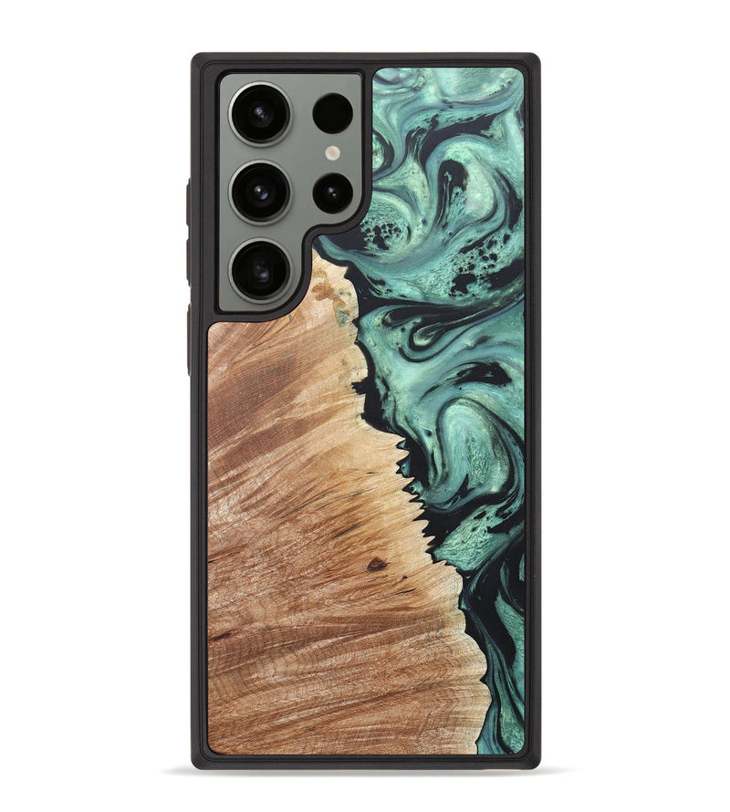 Galaxy S23 Ultra Wood+Resin Phone Case - Walker (Green, 672904)