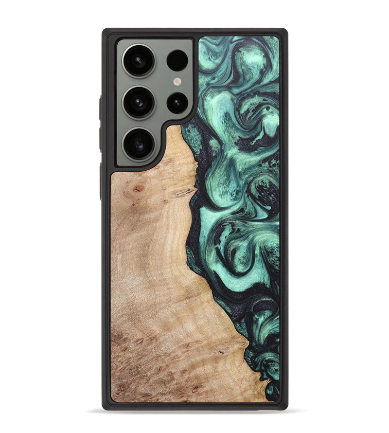 Galaxy S23 Ultra Wood+Resin Phone Case - Alaia (Green, 672948)