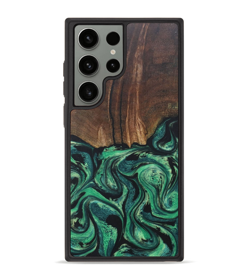 Galaxy S23 Ultra Wood+Resin Phone Case - Mark (Green, 672956)