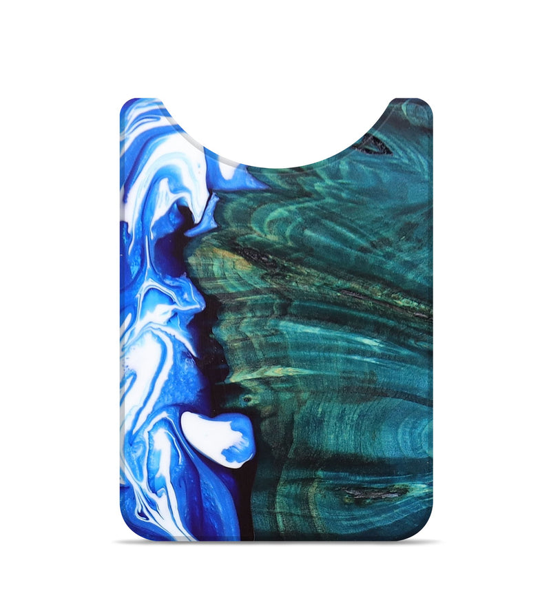 Live Edge Wood+Resin Wallet - Jeanne (Blue, 672982)