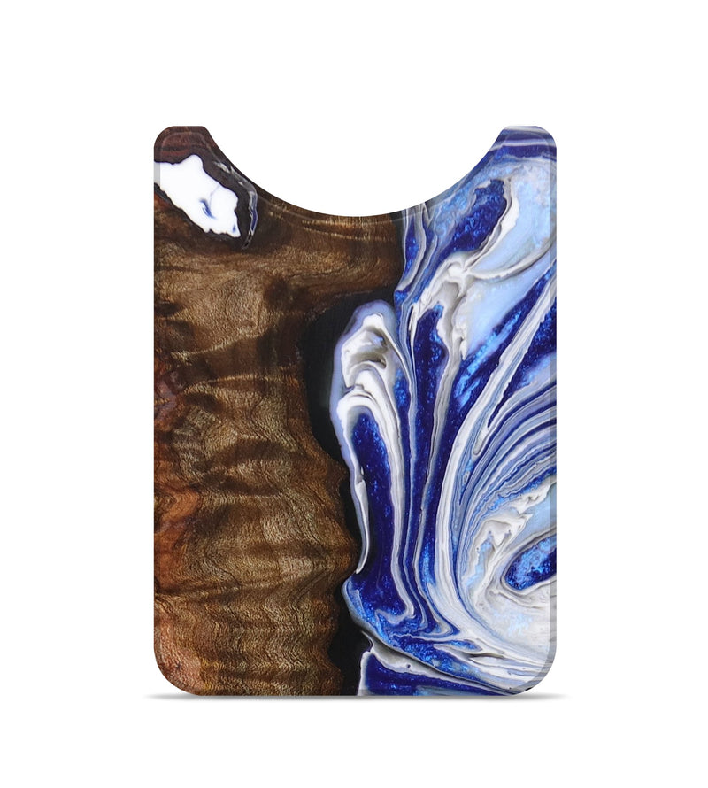 Live Edge Wood+Resin Wallet - Robyn (Blue, 672987)