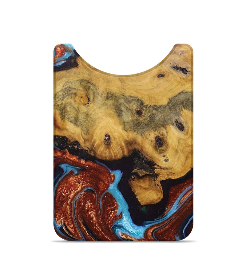Live Edge Wood+Resin Wallet - Brian (Teal & Gold, 673006)