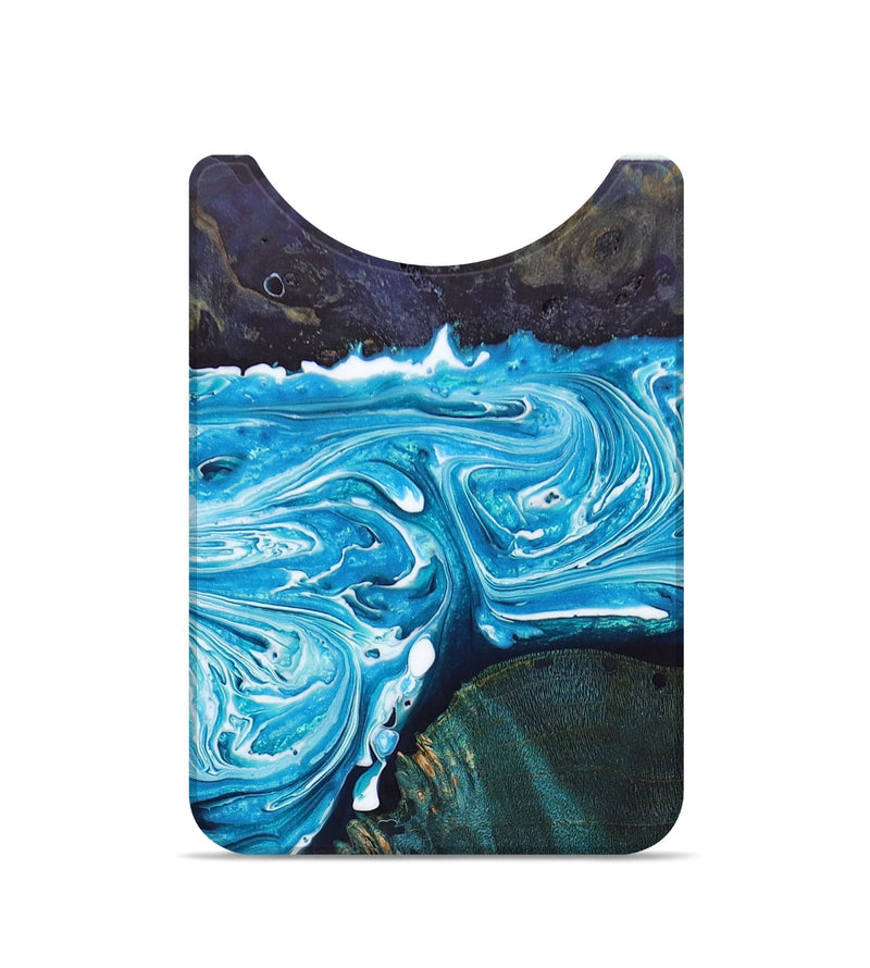 Live Edge Wood+Resin Wallet - Juanita (Blue, 673018)