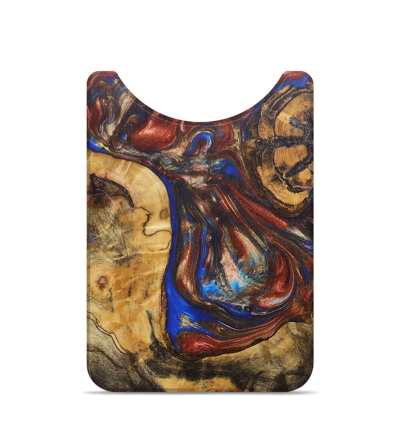 Live Edge Wood+Resin Wallet - Keith (Teal & Gold, 673024)