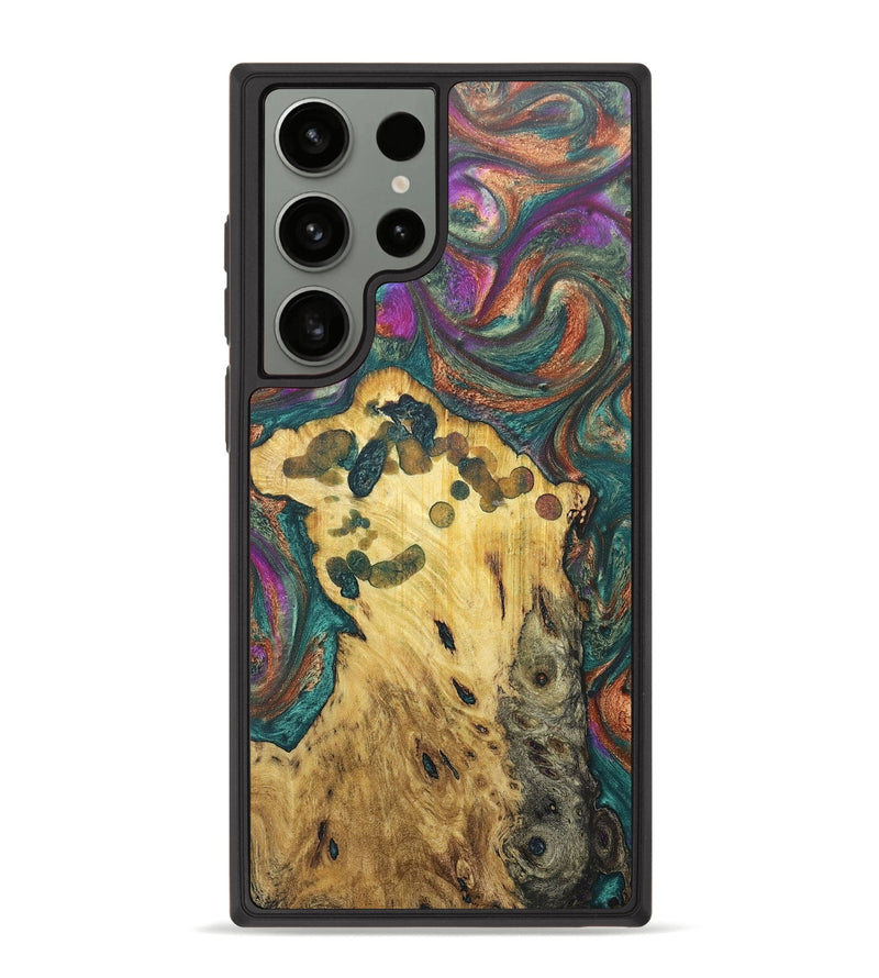 Galaxy S23 Ultra Wood+Resin Phone Case - Kendrick (Green, 673037)