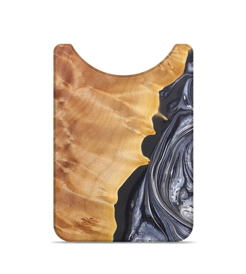 Live Edge Wood+Resin Wallet - Layla (Black & White, 673064)