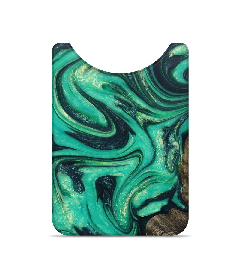 Live Edge Wood+Resin Wallet - Neil (Green, 673065)