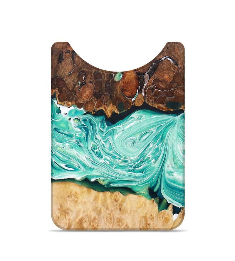 Live Edge Wood+Resin Wallet - Aaliyah (Green, 673066)