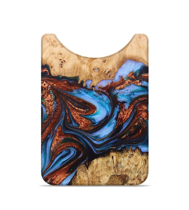 Live Edge Wood+Resin Wallet - Gustavo (Teal & Gold, 673067)