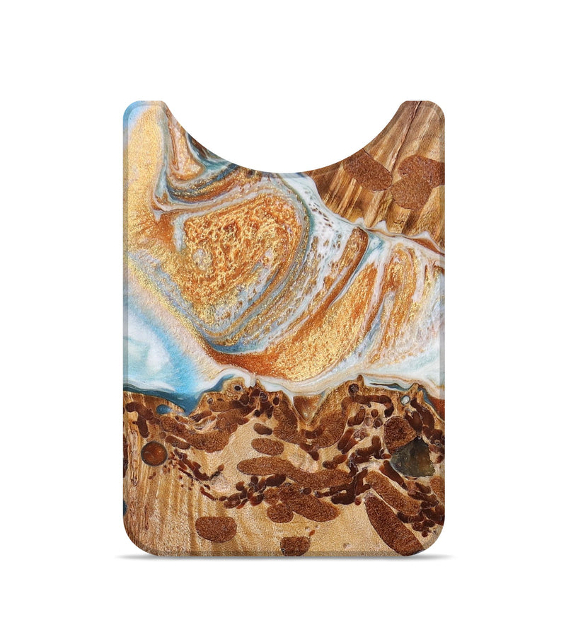 Live Edge Wood+Resin Wallet - Joanne (Blue, 673076)