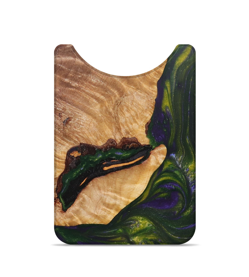 Live Edge Wood+Resin Wallet - Diamond (Green, 673077)