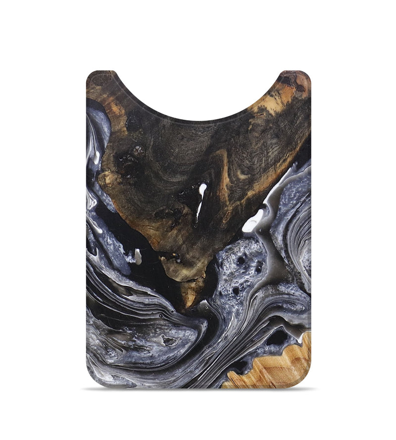 Live Edge Wood+Resin Wallet - Carter (Black & White, 673186)