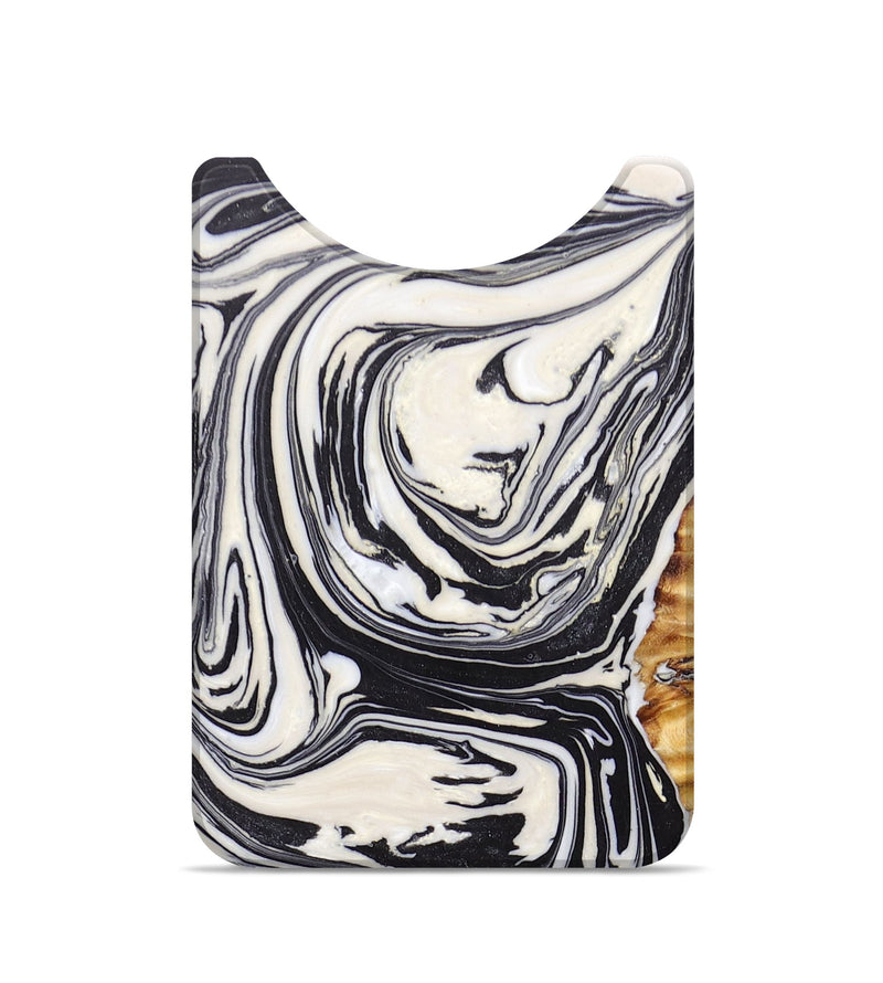 Live Edge Wood+Resin Wallet - Miriam (Black & White, 673187)