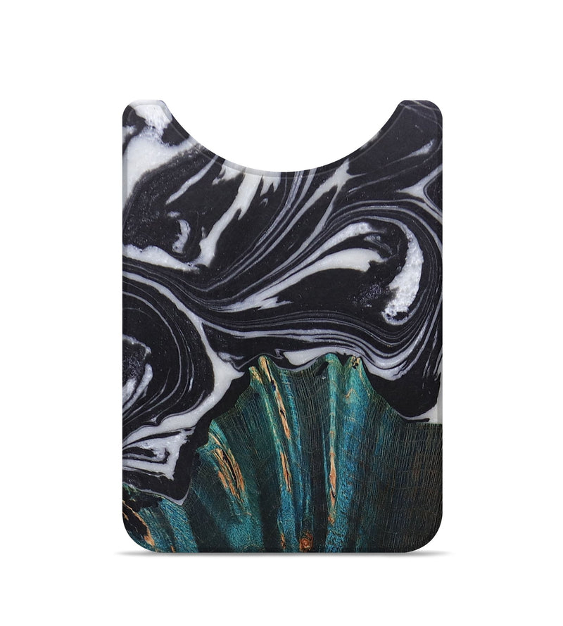 Live Edge Wood+Resin Wallet - Kailey (Black & White, 673189)