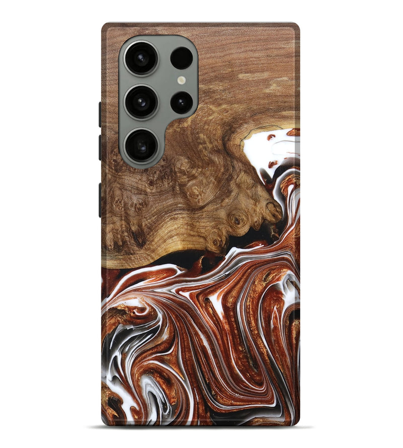 Galaxy S23 Ultra Wood+Resin Live Edge Phone Case - Lacey (Red, 673225)