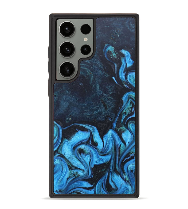 Galaxy S23 Ultra Wood+Resin Phone Case - Lucile (Blue, 673255)