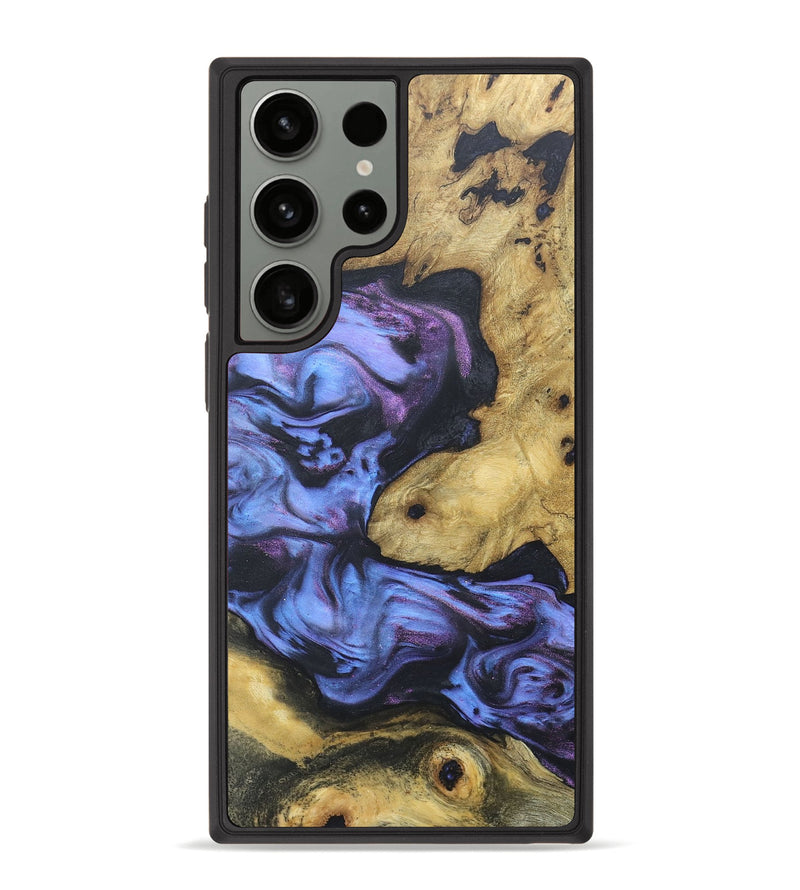 Galaxy S23 Ultra Wood+Resin Phone Case - Leanne (Purple, 673447)